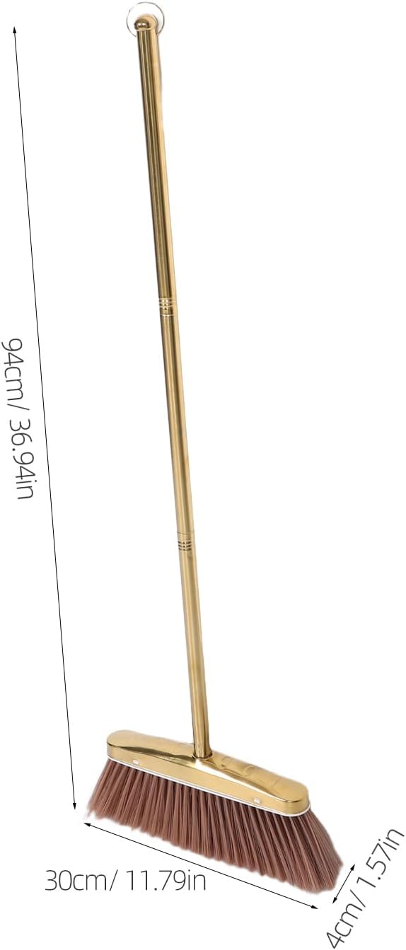 BESPORTBLE Heavy Duty Detachable Stainless Steel Broom with Thickened Handle for Indoor and Outdoor Floor Cleaning, Commercial Restaurant Sweeper for Kitchen, Patio, and Yard Use