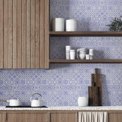 Main Street – 24-Pack of 8 x8 Peel and Stick Backsplash Wallpaper Tiles – Removable Self Adhesive Wall Tile for Kitchen, Renter-Friendly for Your Home and DIY Projects (Patina Copper)