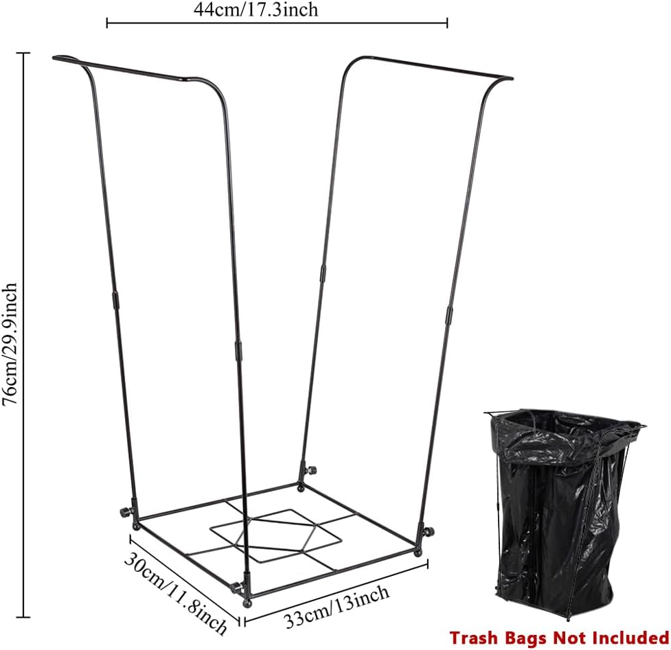 Trash Bag Holder, Metal Garbage Bag Holder, 30-45 Gallon Portable Trash Bag Holder Stand, Multi-use Leaf Bag Holder for Yard, Camping, Party, Wedding