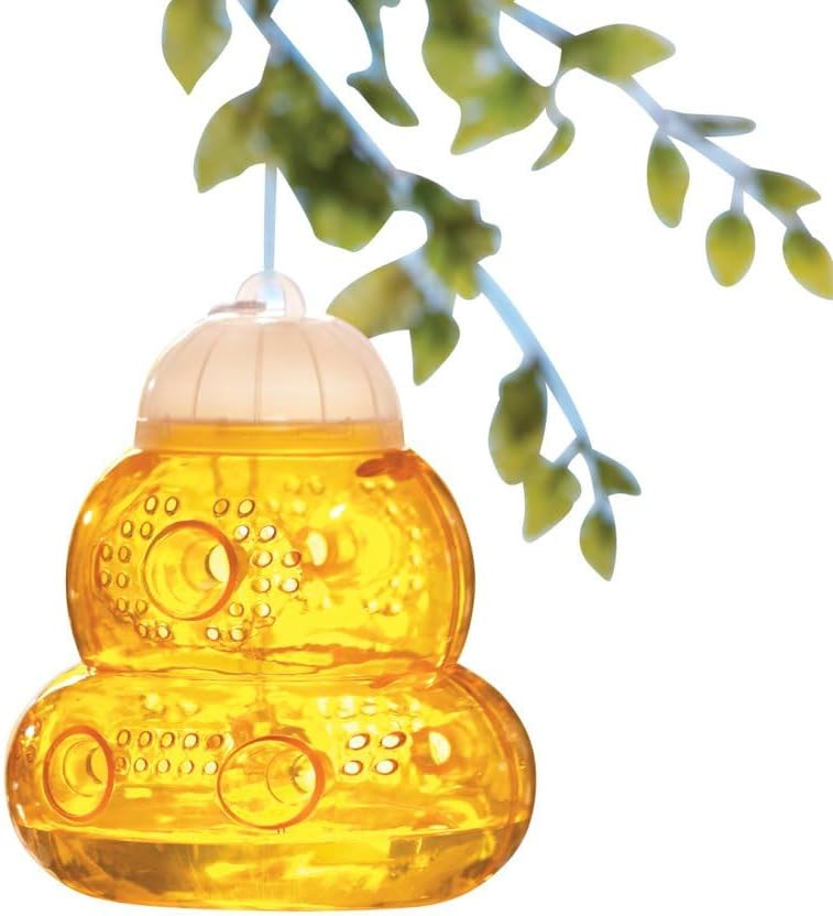Collections Etc Outdoor Hanging Wasp Trap, Yellow