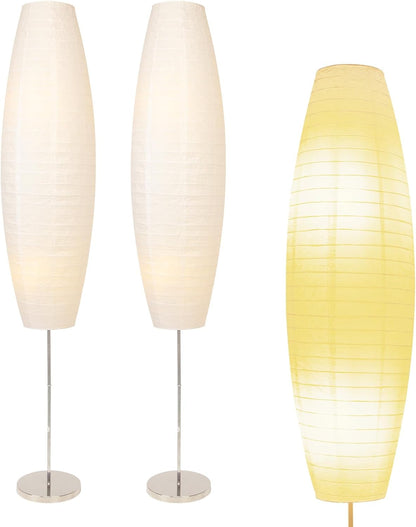 Paper Floor Lamp, Rice Paper Lamp for Living Room, Japanese Floor Lamp Rice Shade for Bedroom, Office& Living Room-Beige(Oval)