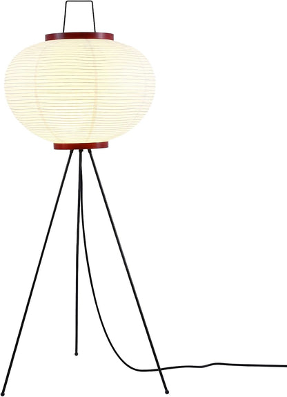 Japanese Rice Paper Floor Lamp, Wabi Sabi Standing Light | Handmade paper shade. Perfect for living room, bedroom, or office. Easy assembly. Size: 51"H x 18"W. Bulb included.