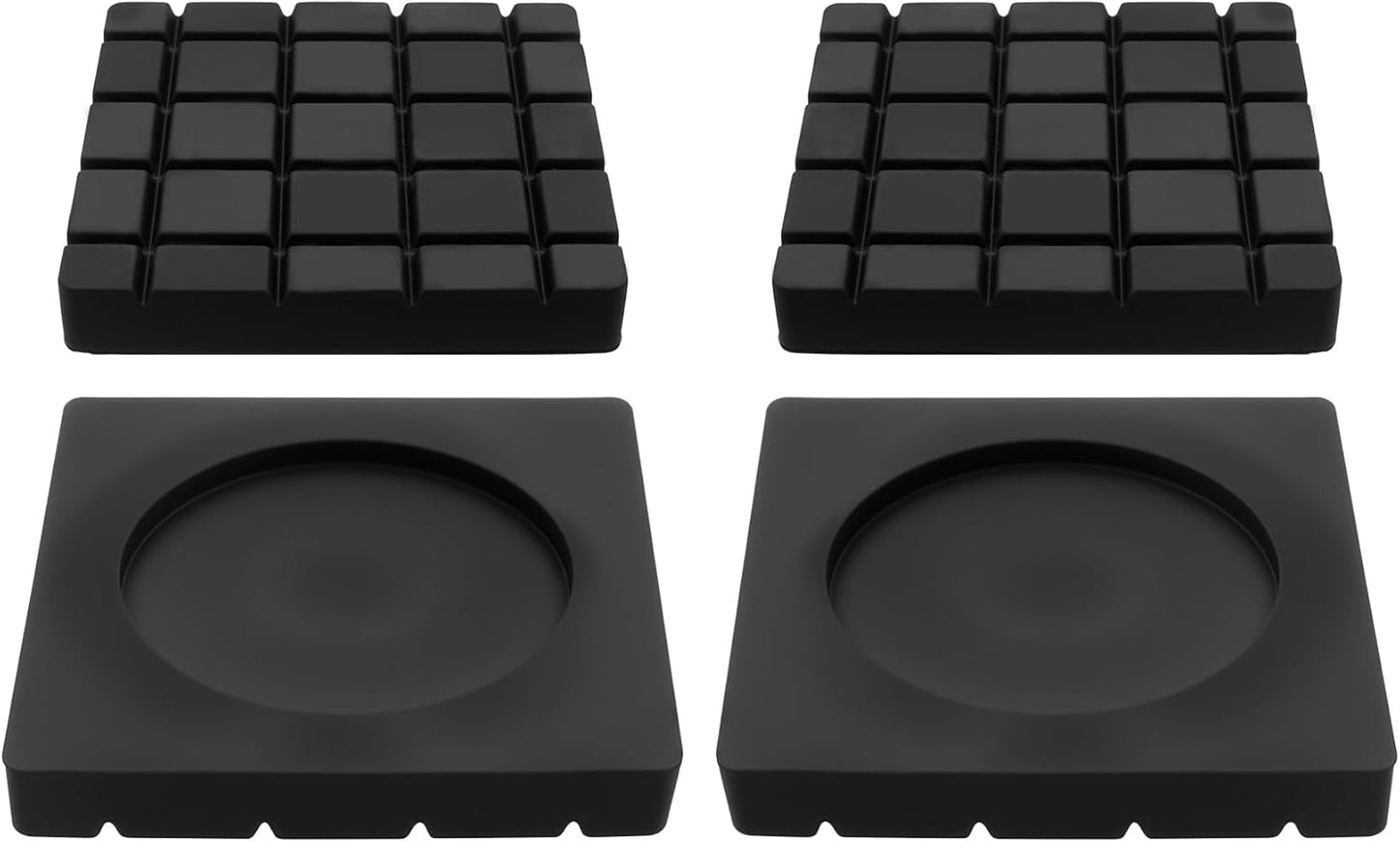 4 Pack Anti Vibration Pads for Washing Machine Square 2.36" x 2.36" x 0.35" Rubber Isolation Pads Support Foot Floor Pad for Laundry Room Air Conditioner Washer And Dryer Stand Black