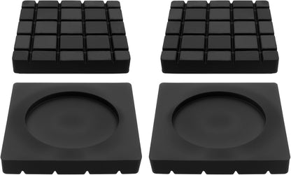 4 Pack Anti Vibration Pads for Washing Machine Square 2.36" x 2.36" x 0.35" Rubber Isolation Pads Support Foot Floor Pad for Laundry Room Air Conditioner Washer And Dryer Stand Black