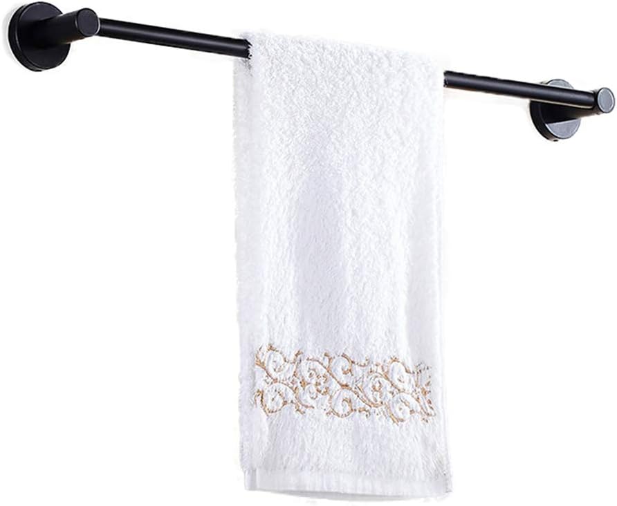 Laundry Rack, Wall Mounted Airer, Bathroom Towel Rack Balcony Drying Racks Single Pole Bathroom Clothes Rail Black/Punch Installation