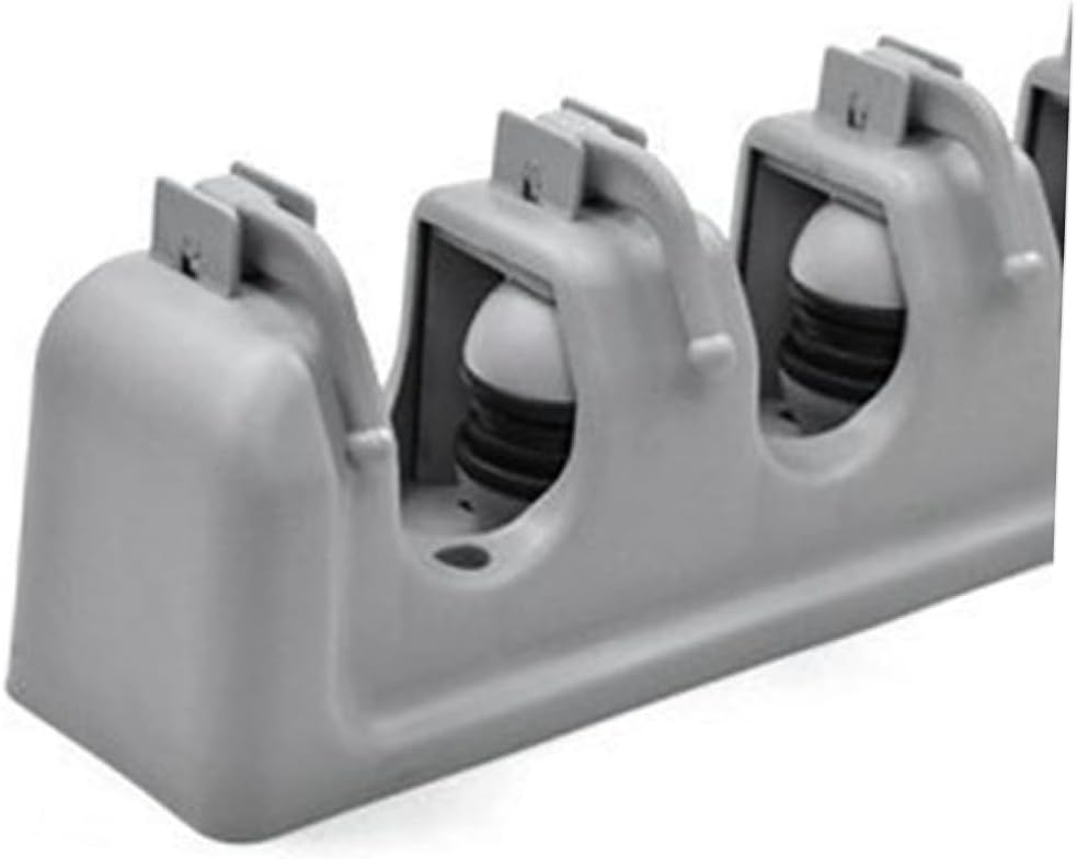 Garneck 5-slot 6-hook Wall Mount Broom Organizer Grey Abs Plastic Mop Holder Easy Install and Sturdy Friction Design