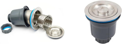 STARSTAR 3-1/2in Stainless Steel Sink Drain Kit with Removable Deep Basket and Sealing Lid