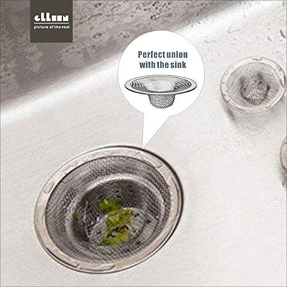 Sink Strainer 2Pcs Stainless Steel Metal Mesh Sink Drain Strainer Large Wide Brim 3.5" Diameter for Most Kitchen Sink Bathroom Bathtub Shower Room Balcony Drains
