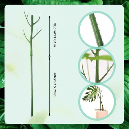 Plant Stakes Set, Stackable Monstera Plant Support, Garden Plant Support Stakes for Indoor Outdoor Plants, Climbing Structures Holder Stick Moss Pole for Support Tall Potted Plants (Green 5 Pack)