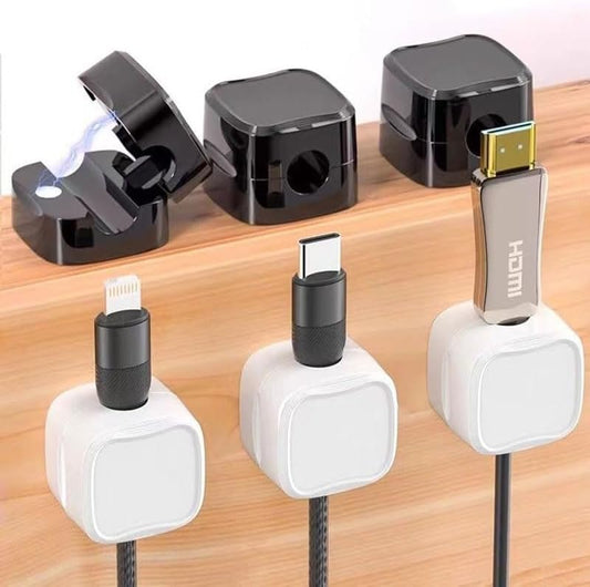 12PCS Magnetic Cable Clips, Multipurpose Cable Management for Car and Office Supplies Self Adhesive Cable, Magnetic Cable Holder, Black