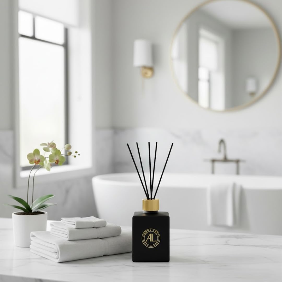 Black Reed Diffusers for Home | Premium Fragrance Diffuser | Reed Diffuser Sticks in Oil Set with Cashmere Vanilla Scent | Smell Good Stuff | Long-Lasting Oil for Bathroom & Office (5 oz)