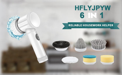 Electric Spin Scrubber - Shower Scrubber,Bathroom Scrubber Electric,for Cleaning Tub, Floor, Tile, Window, Sink, Kitchen Cleaning with 6 Electric Cleaning Brush Head (8)