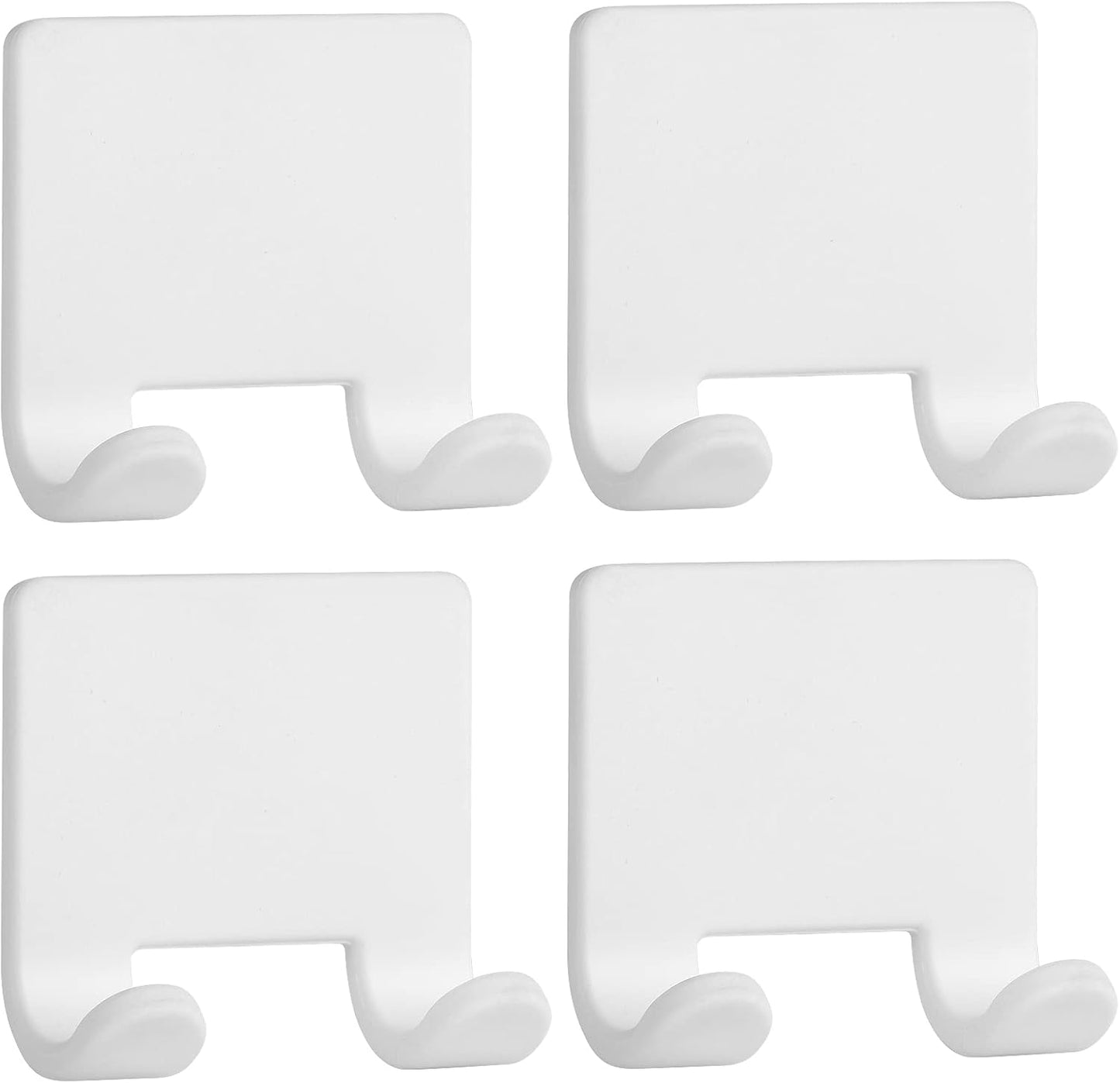 VANZAVANZU Razor Shaver Holder for Shower Wall Adhesive Hooks for Hanging, Bathroom Silicone Waterproof Shower Hooks Hair Brush Holder for Towel (2 Pack-White)