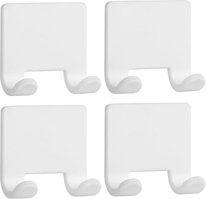 VANZAVANZU Razor Shaver Holder for Shower Wall Adhesive Hooks for Hanging, Bathroom Silicone Waterproof Shower Hooks Hair Brush Holder for Towel (2 Pack-White)