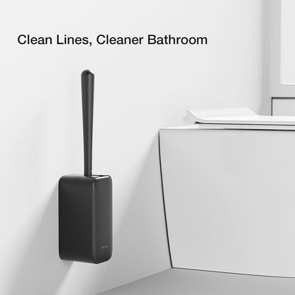 Toilet Cleaner Brush, Diveotree Toilet Brush and Holder for Dead Corner Cleaning, Wall Mounted Toilet Bowl Brush for Bathroom Decor, Toilet Scrubber Brush for Home/Hotel (White, 1pack)