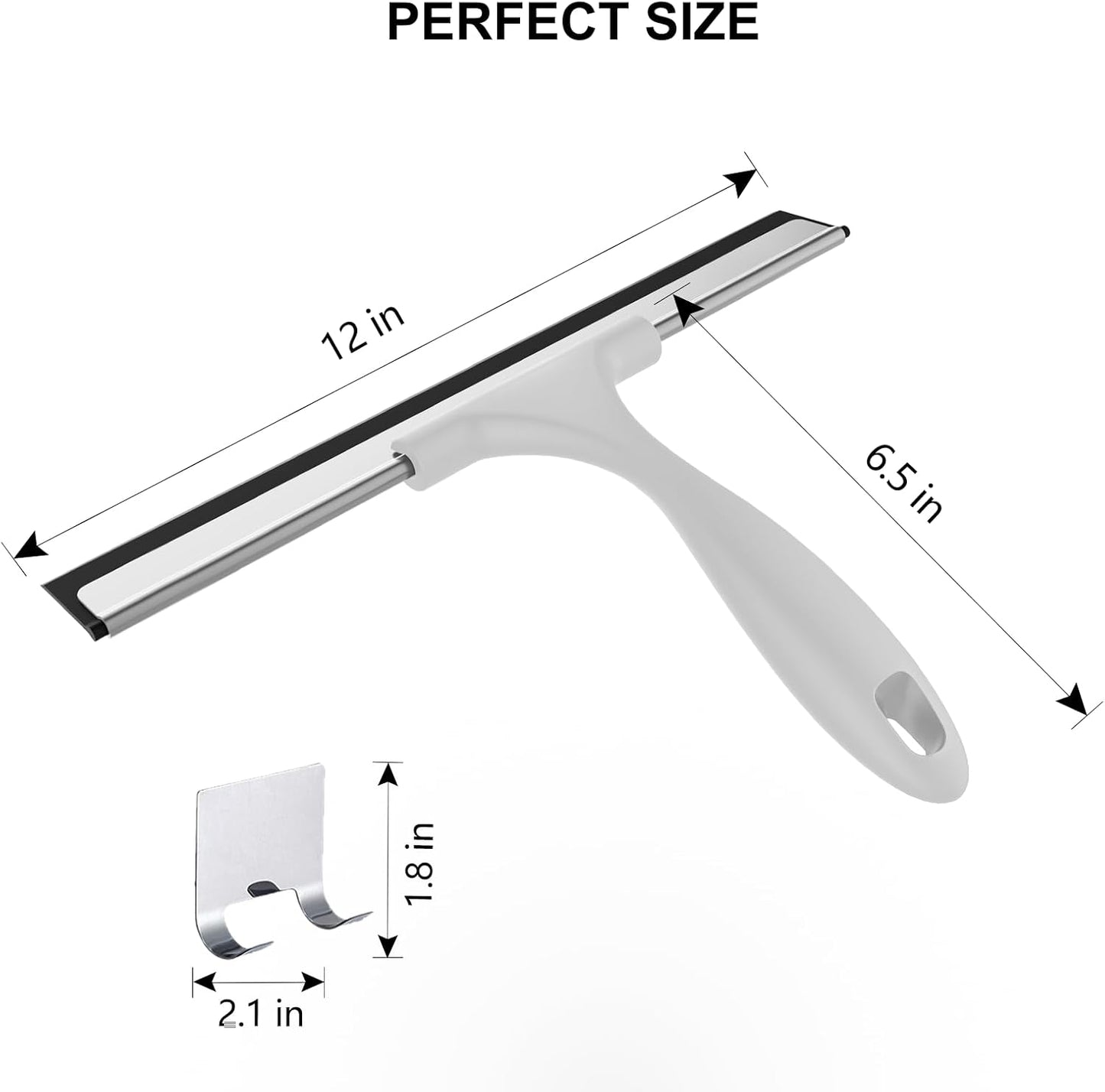 SetSail Squeegee for Shower Glass Door Stainless Steel Shower Squeegee for Glass Doors All-Purpose Window Squeegee for Tile Shower Walls, Sink, Mirror, Bathroom, Car Window Cleaning 10 Inches