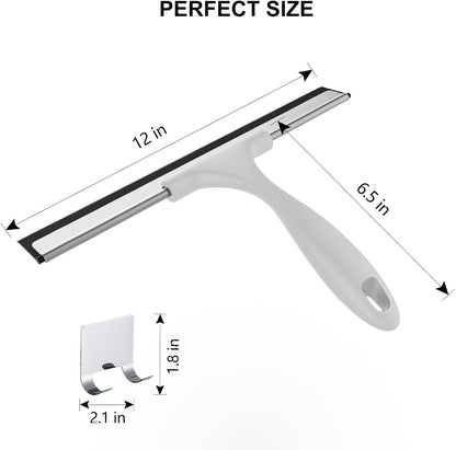 SetSail Squeegee for Shower Glass Door Stainless Steel Shower Squeegee for Glass Doors All-Purpose Window Squeegee for Tile Shower Walls, Sink, Mirror, Bathroom, Car Window Cleaning 10 Inches