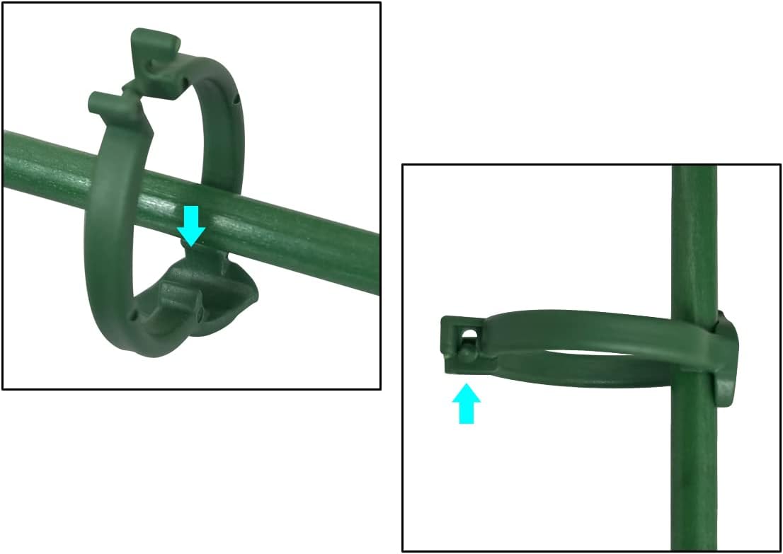 12 Inch Plant Support Stakes, with Adjustable Retaining Ring Green Plant Sticks Support Stakes for Indoor and Outdoor Plants,Flowers,Climbing(10Pcs)