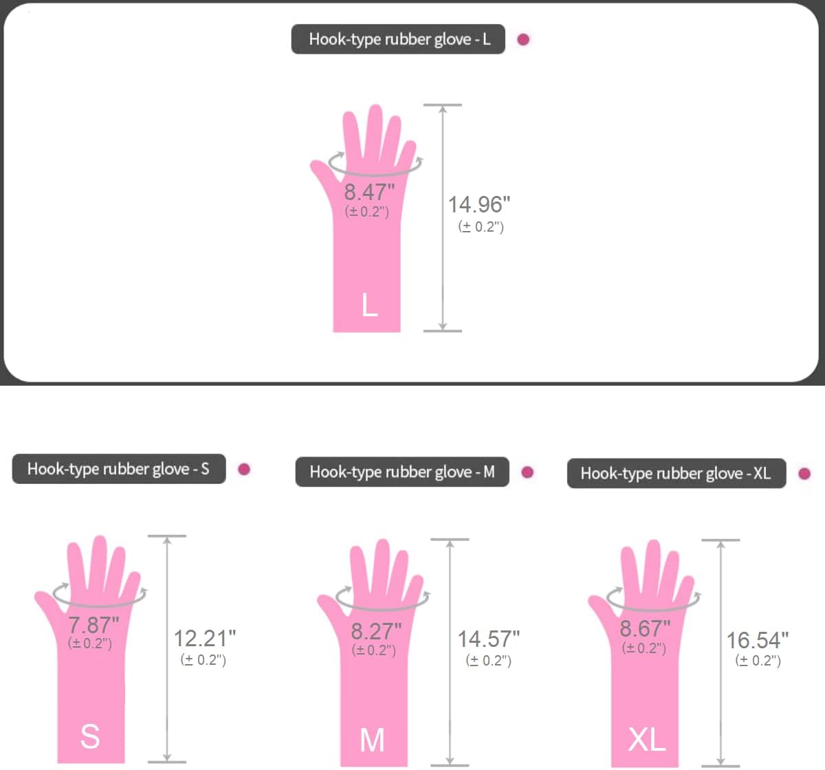 Myungjin Reusable Waterproof Household Dishwashing Non-Slip Cleaning Rubber Gloves with Hang-Dry Hook (1 Pair/Medium)