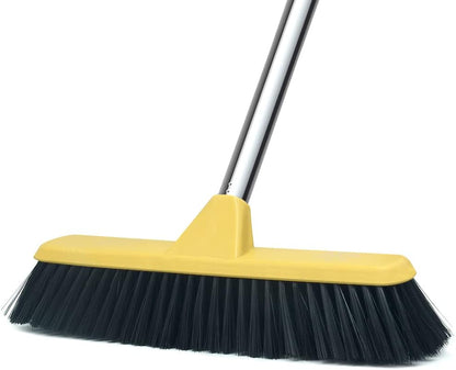 LandHope Heavy Duty Broom, 15.75in Wide Push Broom, 45.67in Long Handle, Adjustable, Floor Sweeper for Indoor Outdoor Commercial Warehouse Home Kitchen Patio Garden Garage