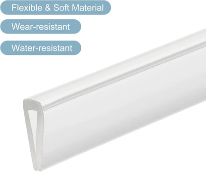uxcell U Channel Edge Trim, 4.9ft Length Soft Rubber Guard Seal Strip Edge Protector Fit for 1-2mm Edge, (9/32" W x 5/32" H) Clear
