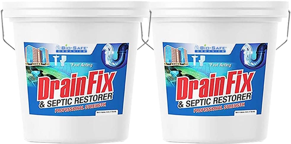 DrainFix & Septic Restorer – 32 oz Enzyme Septic Tank Treatment & Drainfield Restoration – Organic Drain Cleaner for Sewer Lines, RV & Home Plumbing – Safe for Pipes & Septic Systems