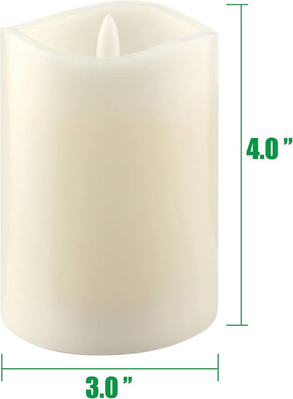 Stonebriar 6 Count White Real Wax 3x3 Flameless LED Pillar Candles with Remote and Timer