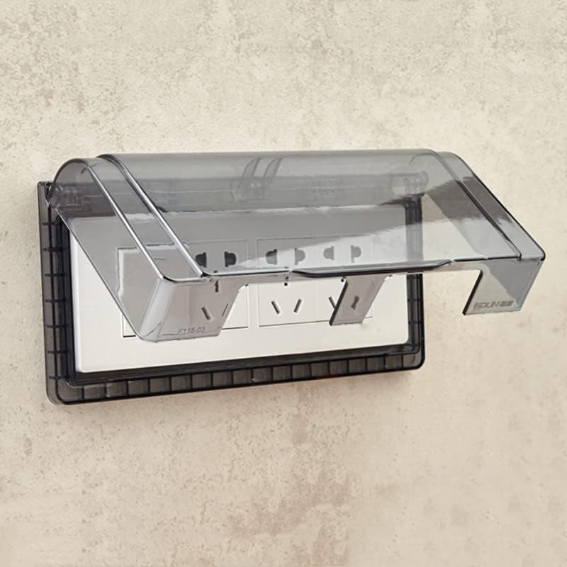 Fielect 2Pcs Weatherproof in Use Outlet Cover Plug Receptacle Protector for Retrofit Siding Construction Transparent 118 Type 210x100x47mm