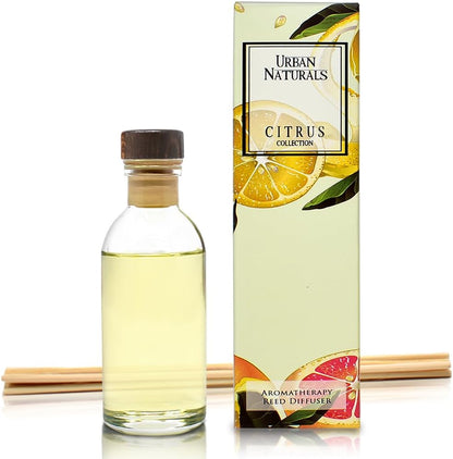 Urban Naturals Smoked Vanilla Reed Diffuser Set with Vanilla Bean, Sandalwood & Leather | Made in the USA - Colors C