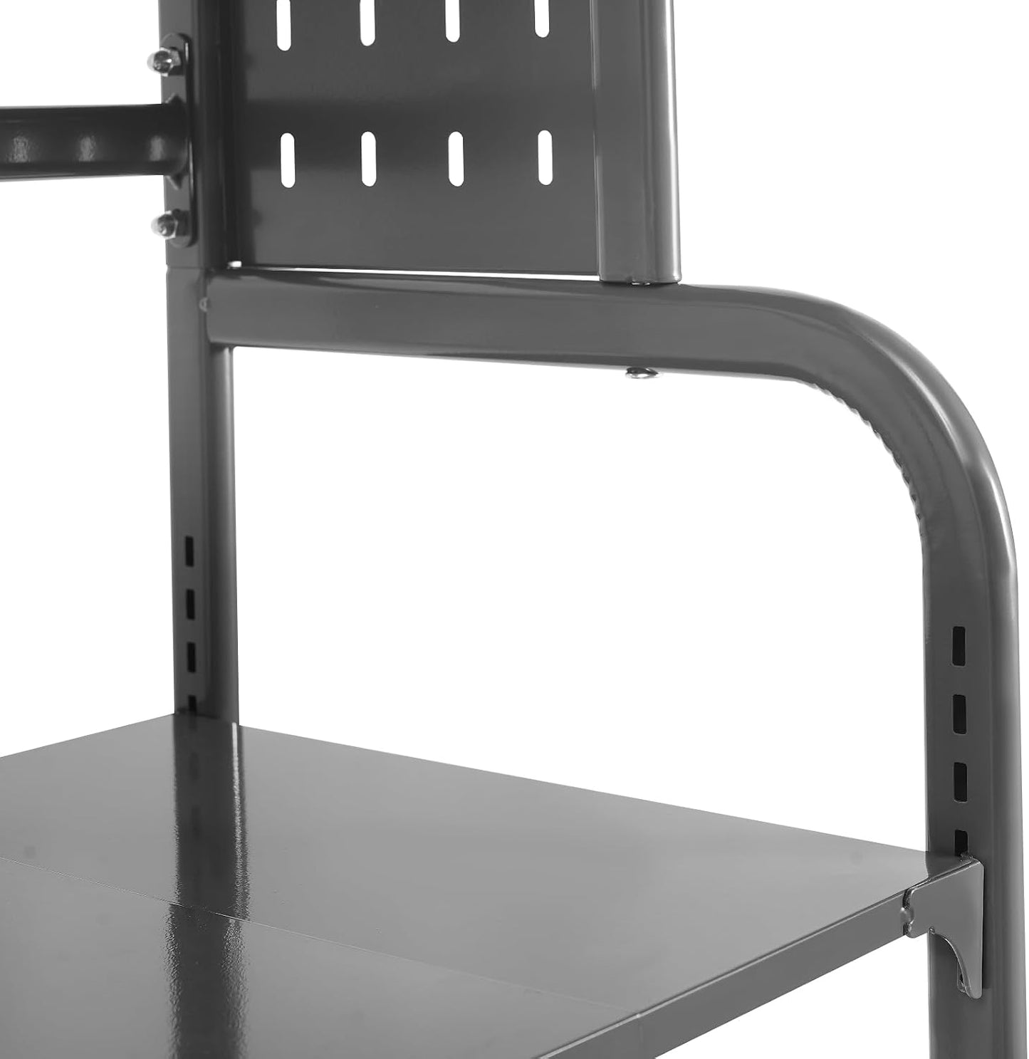 3-Tier Over The Washer and Dryer Storage Shelf, Washing Machine Shelf with Adjustable Height & Hooks, Over Toilet Laundry Room Drying Storage Rack with Pigboard, Space Saver (Gray)