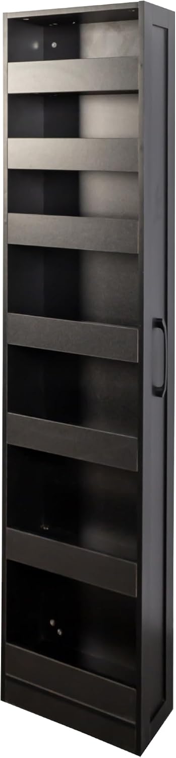 7 Tier Pull Out Cabinet Organizer, Pull Out Spice Rack, Rolling Kitchen Pantry Storage Cabinet, Open Shelf for Kitchen, Narrow Spaces, Wood Spice Rack Next to Fridge, White