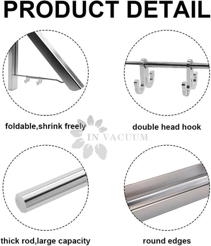 IN VACUUM Clothes Drying Rack, Laundry Racks for Drying Clothes, Wall Mounted Retractable Clothes Hanger for Laundry Room, Garage, Indoor & Outdoor Use, Aluminum (1 Racks, Black)