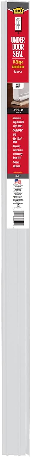 M-D Building Products 49000 36 in. Satin Nickel Aluminum U-Shape Screw-on Under Door Seal
