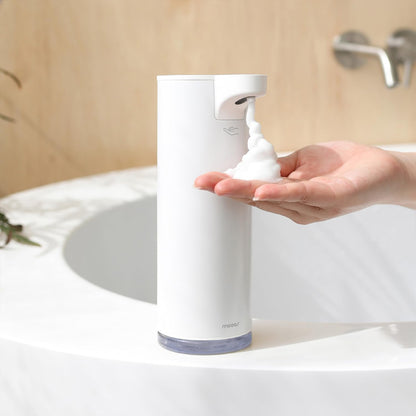 Mooas Automatic Foaming Soap Dispenser - Pure & Clean, Stainless Metal Rechargeable Electric Sensor, Touchless Dish Soap Dispenser for Kitchen & Bathroom, Commercial 9.4oz (Ivory)