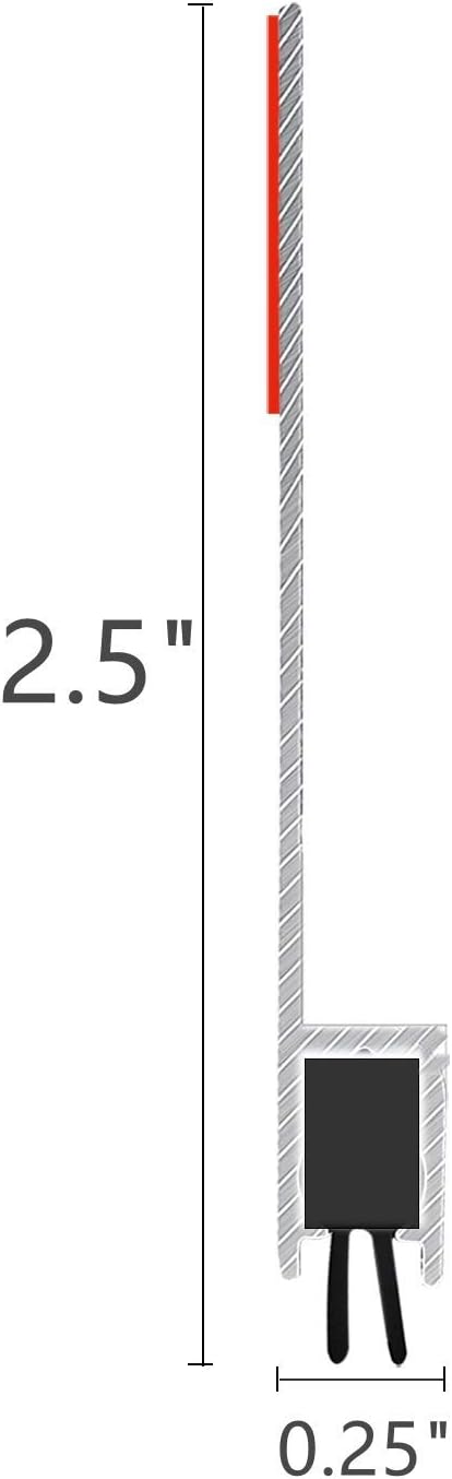 Metal Door Draft Stopper, 43.5 Inch Under Door Sweep Bottom Blocker Seal Strip, Aluminium Sweeps Anti Mouse Bite, Black