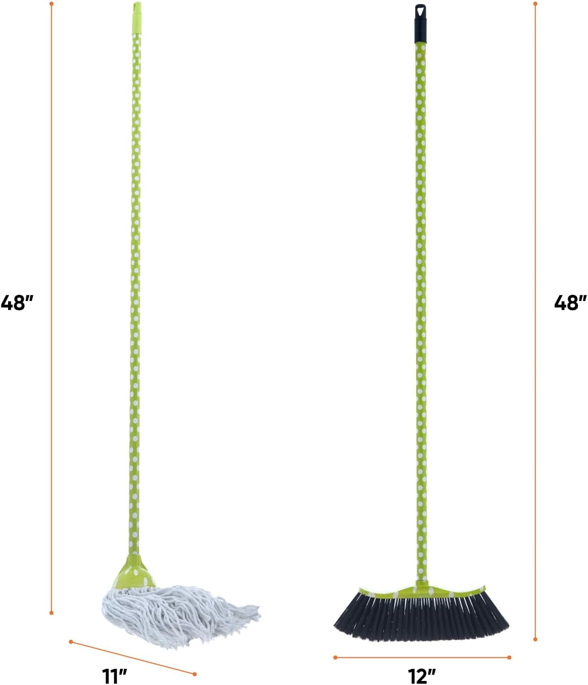 Superio Grey Broom, Heavy-Duty Indoor & Outdoor Broom with 48-Inch Handle, Multi-Surface Floor Cleaning for Home, Kitchen, Garage & Office