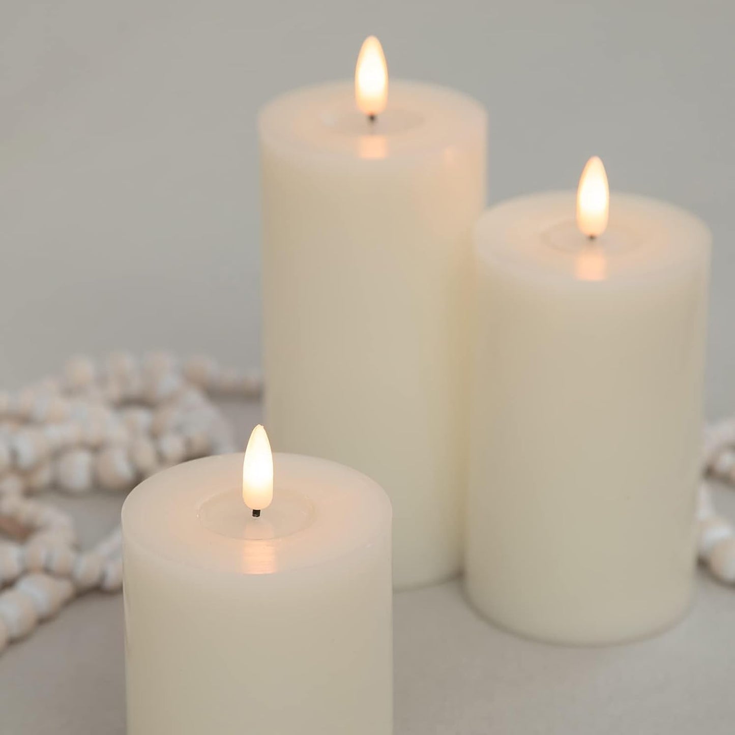 ANGELLOONG Flickering Flameless Candles, Realistic Battery Operated Candles with Remote and Timer, Set of 3 LED Candles for Room Fall Home Wedding Decor Centerpieces Table Party Valentines Decorations