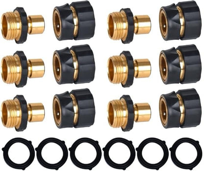 A30008-D Brass Hose Y Connector Brass Garden Hose Adapter, Garden Hose Splitter 2 Way Heavy Duty, Hose Bib Splitter with 2 Extra Rubber Washers-2PACK