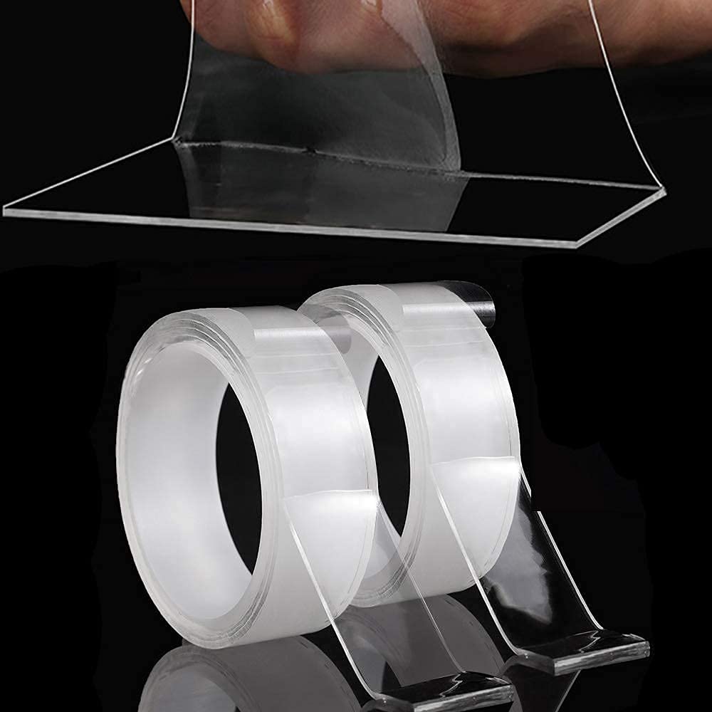 Realth 2 in x 16.5 ft Double Sided Nano Tape Heavy Duty, Clear Mounting Adhesive for Concrete Walls & Textured Walls – Strong Hold, Removable, Washable, No Residue for Posters, Photos, Store Displays