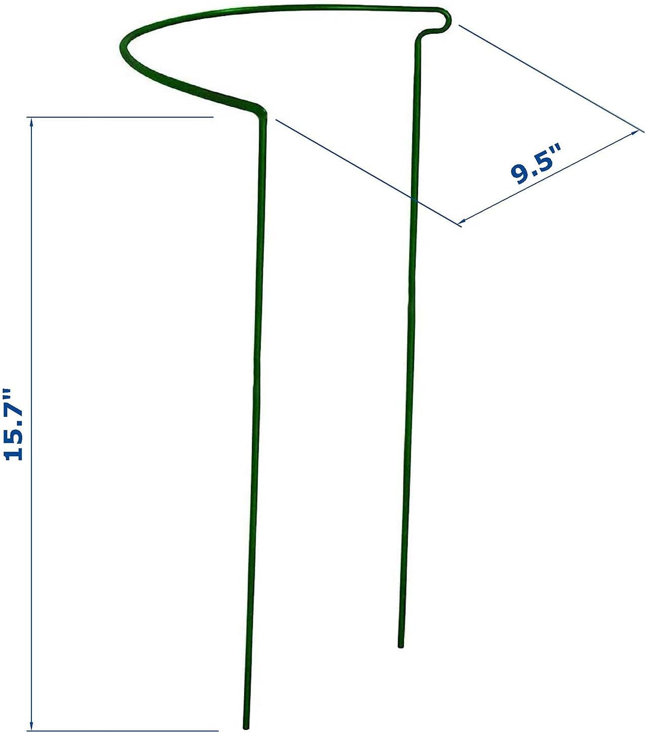 6 Pack 15.8 Inch High Plant Stake,Garden Plant Support,Half-Round Peony Cage Plant Ring Hoop