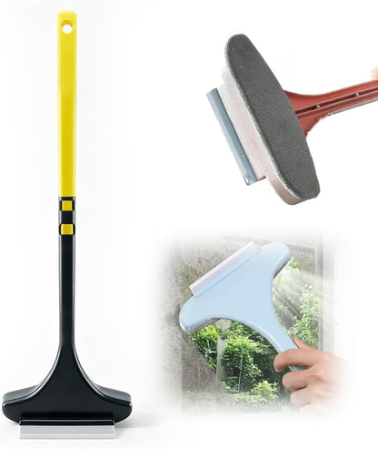 2 in 1 Window Screen Cleaner Brush Tool with Squeegee - Mesh Cleaner Brush,Multi-Purpose Detachable Cleaning Brush for Patio, Door, Mesh Screen (Bule)