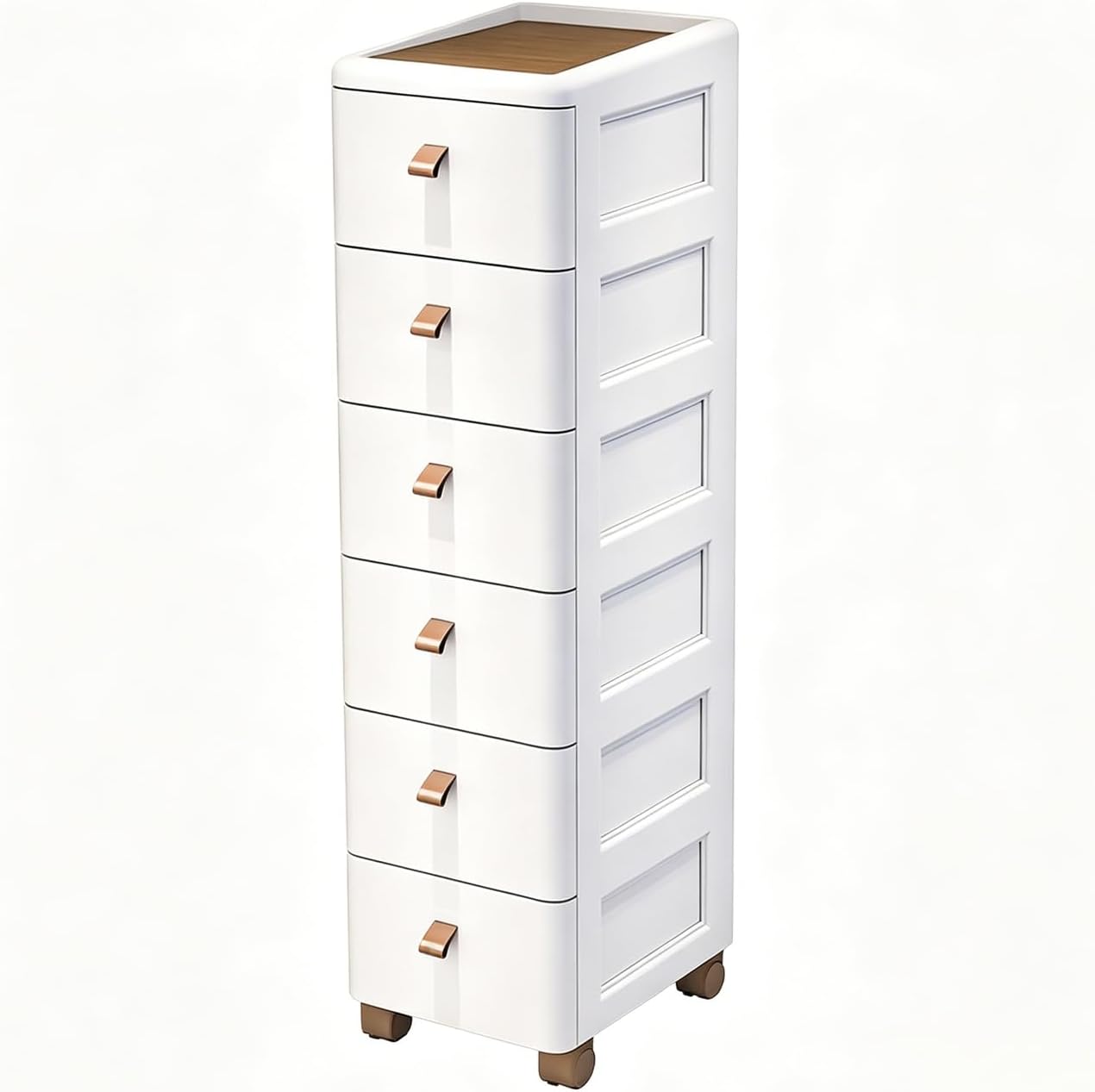 Slim Rolling Storage Cart for Narrow Gaps, 7-Tier Tall Narrow Storage Cabinet with Wheels, Space Saving Organizer for Kitchen, Bathroom, Laundry(A,30cm/11.8in 3-Tier)