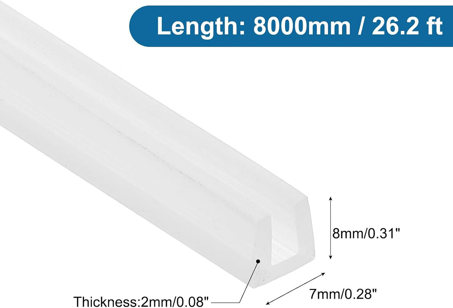 PATIKIL U Channel Edging Trim, 26Ft Sheet Metal Edge Guard Protector Rubber Edge Trim Air Sealed Seal Strip, 5/64" Slot, Fits 1/16"-5/64" Edge, 9/32" x5/128 x5/32