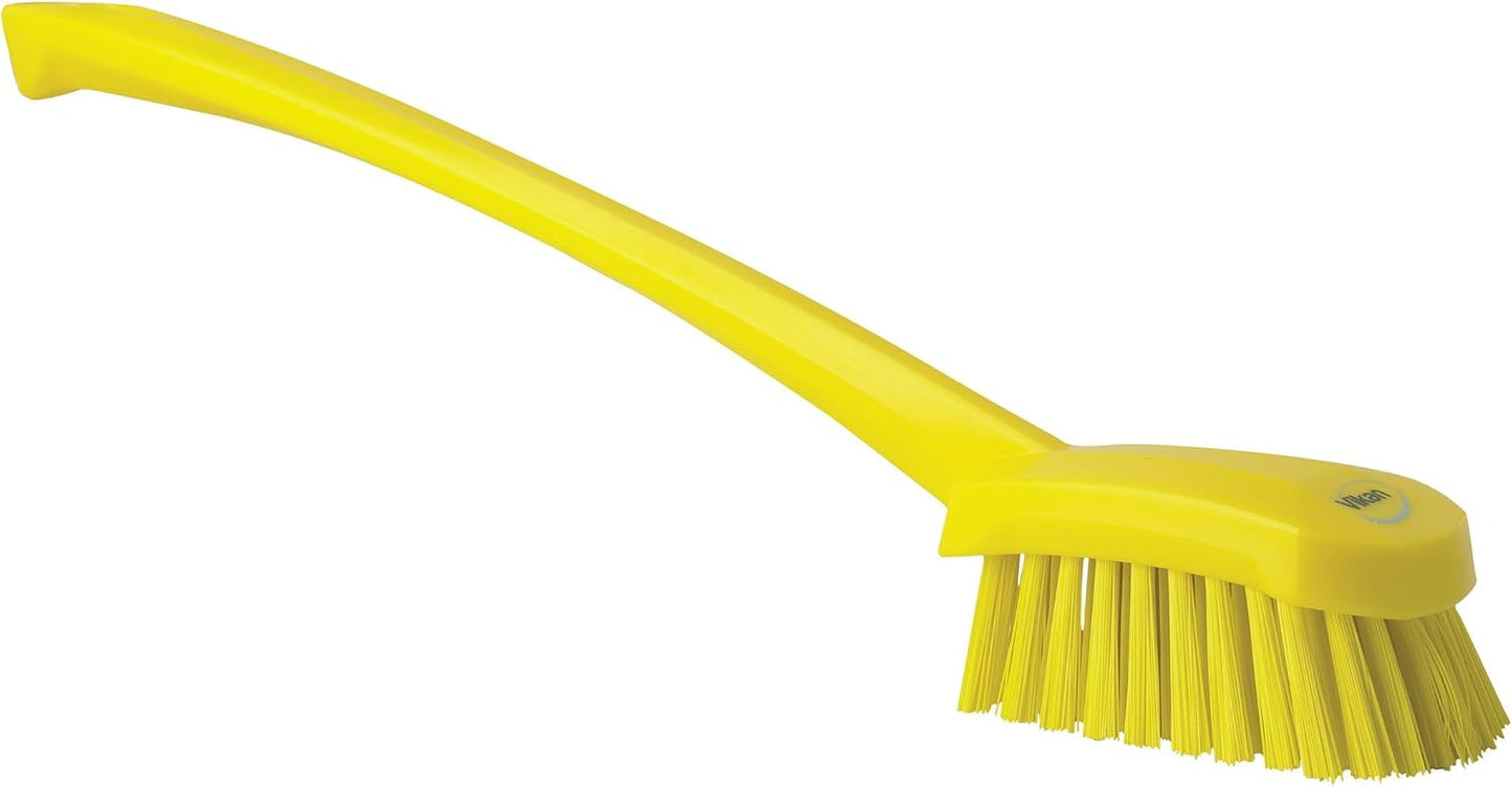 Vikan-41863 Long Handle Brush, 16"L, Stiff - Blue
