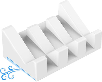 Silicone Soap Dish Set,3PCS Self Draining Soap Holder for Bar Soap | Self draining silicone soap dish with drainage,waterfall design keeps bar soap dry,extended soap holder for shower,bathroom