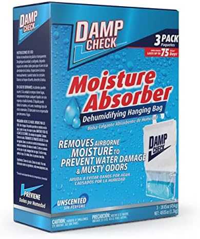 Moisture Absorber Hanging Bags, 16 Ounce, 3 Pack – Fragrance Free, Long-Lasting, Eliminates Musty Odors, Ideal for Closets and Small Spaces (15000-03)