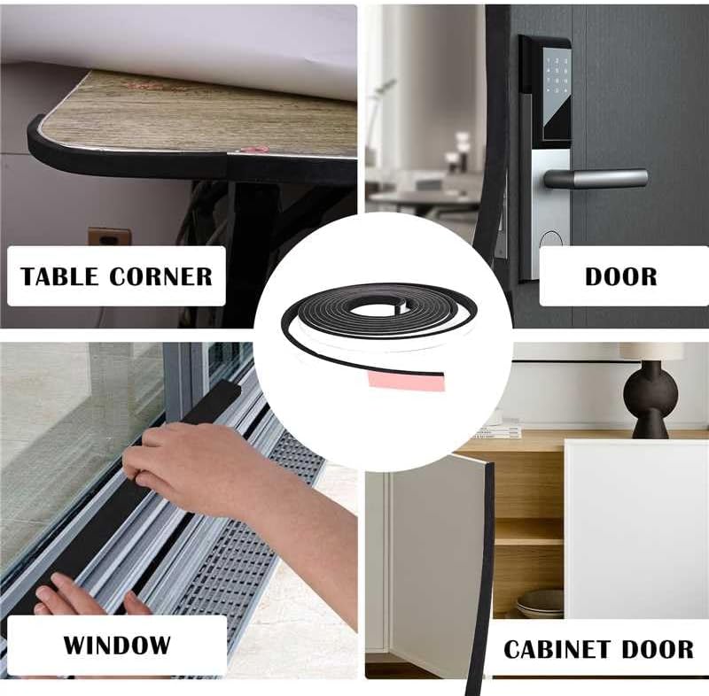 1 inch Wide x 1/4 inch Thick Black Foam Weather Stripping,Closed Cell Foam Insulation Tape with Self-Adhesive,Single Sided Weatherstrip for AC Window, Door Seal,High Density Weather Strip 16.5 Feet