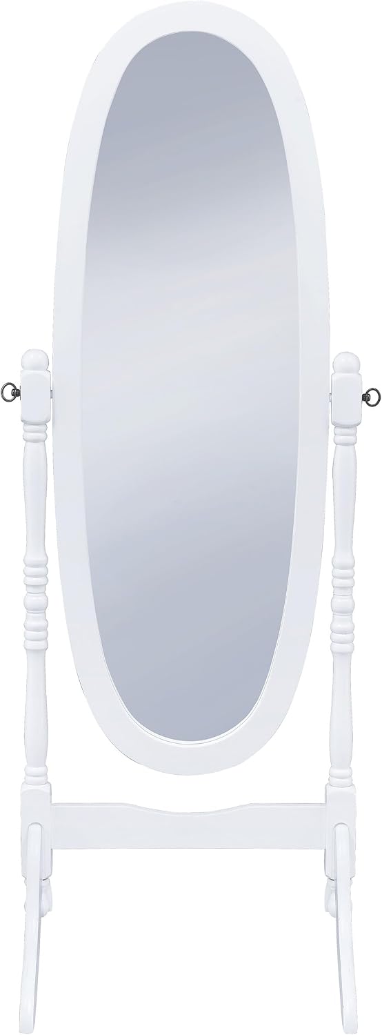 Coaster Home Furnishings - Foyet - Wood - Cheval Standing Mirror with Swivel Base, Adjustable Viewing Angles and Turned Posts - Bedroom, Entryway & Dressing Area - Merlot - 3101
