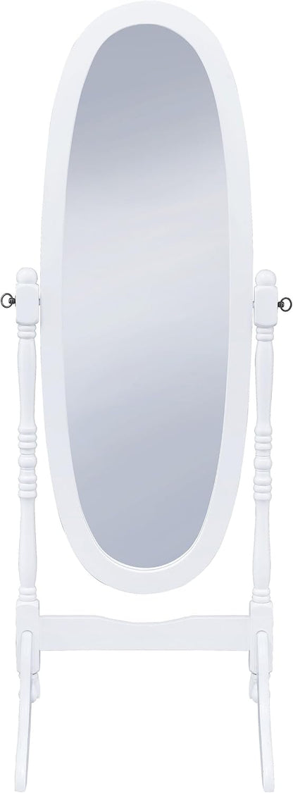 Coaster Home Furnishings - Foyet - Wood - Cheval Standing Mirror with Swivel Base, Adjustable Viewing Angles and Turned Posts - Bedroom, Entryway & Dressing Area - Merlot - 3101