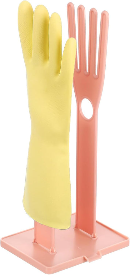 Kitchen Gloves Holder Mitten Dryer Reusable Rubber Glove Clothes Drying Rack Plastic Washing Sink Holder Stand Towel Hanger for Dish Gloves Rags Sponge Food Bag Organizer Blue